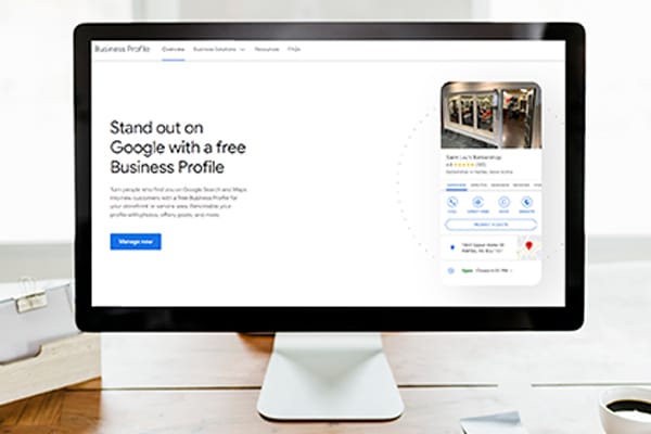 Google My Business on imac screen for seo services