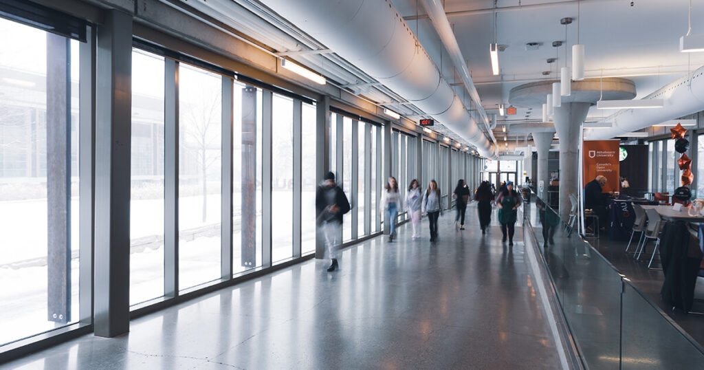 Interior shot of Mohawk College at the main entrance.